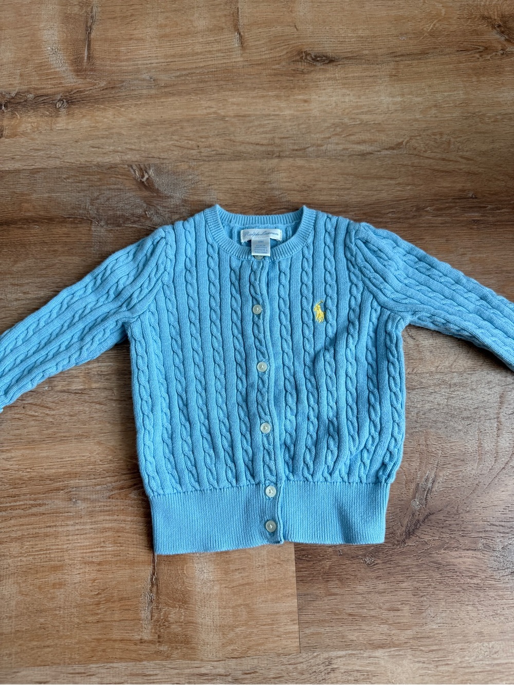 Ralph Lauren Light Blue Cable-Knit Cardigan